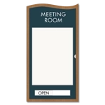 2-Line Meeting Room Sign w/Window & Sliding Panel