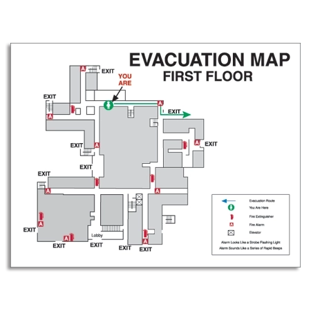 8.5" x 11" Evacuation Map Additional Copy - California Code
