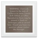 Chemical Warning Sign - California Code