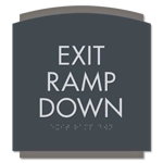 "Exit Ramp Down" Egress Sign - CA Compliant