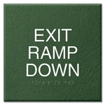 "Exit Ramp Down" Egress Sign - CA Compliant