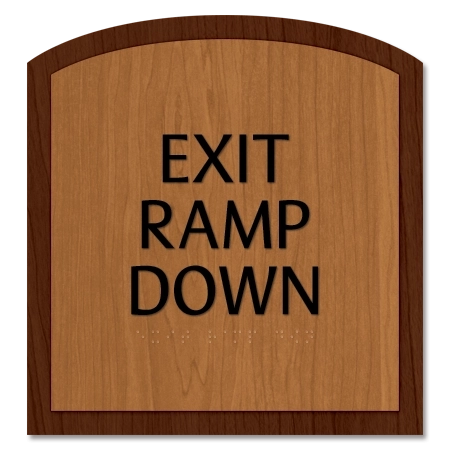 "Exit Ramp Down" Egress Sign - CA Compliant