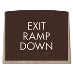 "Exit Ramp Down" Egress Sign - CA Compliant