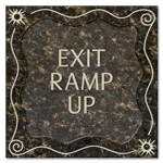 "Exit Ramp Up" Egress Sign - CA Compliant