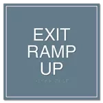 "Exit Ramp Up" Egress Sign - CA Compliant