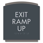 "Exit Ramp Up" Egress Sign - CA Compliant