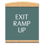 "Exit Ramp Up" Egress Sign - CA Compliant
