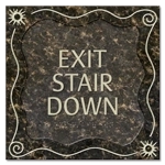 "Exit Stair Down" Egress Sign - CA Compliant