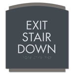"Exit Stair Down" Egress Sign - CA Compliant