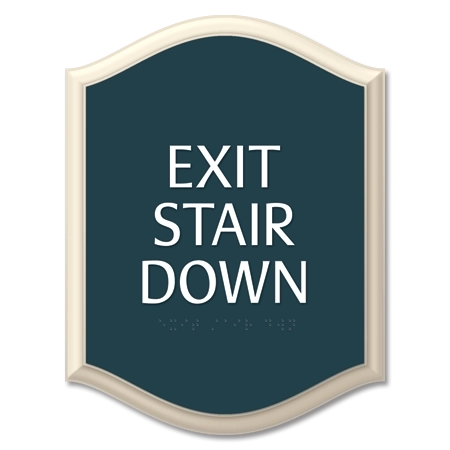 "Exit Stair Down" Egress Sign - CA Compliant