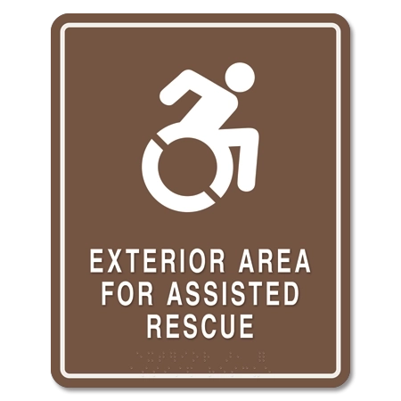 Exterior Area for Assisted Rescue Sign - Dynamic ISA Symbol