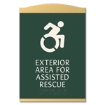 Exterior Area for Assisted Rescue Sign - Dynamic ISA Symbol