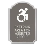 Exterior Area for Assisted Rescue Sign - Dynamic ISA Symbol