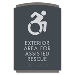 Exterior Area for Assisted Rescue Sign - Dynamic ISA Symbol