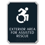 Exterior Area for Assisted Rescue Sign - Dynamic ISA Symbol