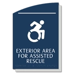 Exterior Area for Assisted Rescue Sign - Dynamic ISA Symbol