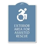 Exterior Area for Assisted Rescue Sign - Dynamic ISA Symbol