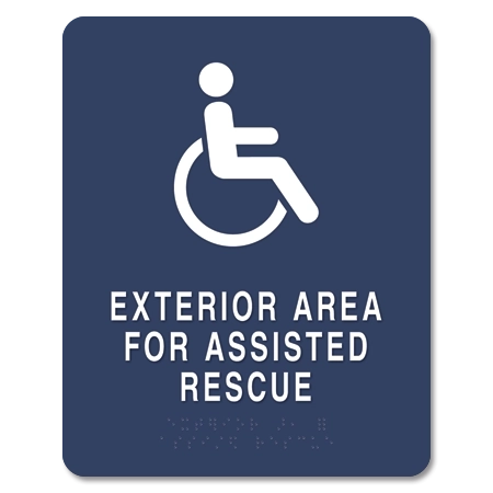 Exterior Area for Assisted Rescue Sign - ISA Symbol