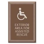 Exterior Area for Assisted Rescue Sign - ISA Symbol