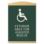 Exterior Area for Assisted Rescue Sign - ISA Symbol