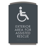 Exterior Area for Assisted Rescue Sign - ISA Symbol