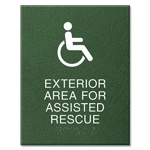 Exterior Area for Assisted Rescue Sign - ISA Symbol