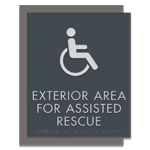 Exterior Area for Assisted Rescue Sign - ISA Symbol
