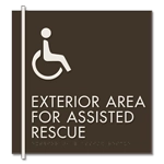 Exterior Area for Assisted Rescue Sign - ISA Symbol