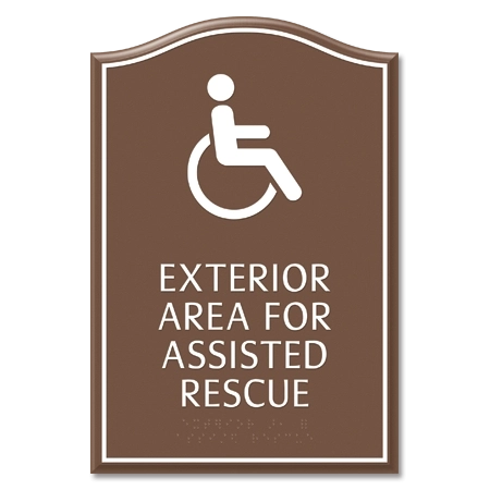 Exterior Area for Assisted Rescue Sign - ISA Symbol