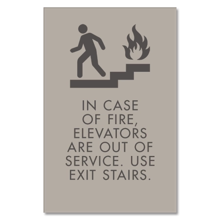 In Case of Fire, Elevators Are Out of Service... w/No Braille