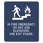 In Fire Emergency, Do Not Use Elevator - No Braille