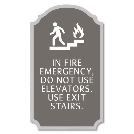 In Fire Emergency, Do Not Use Elevator... w/No Braille