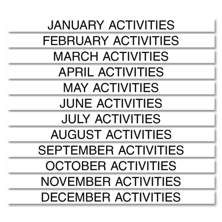 Individual Month Insert