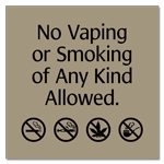 No Vaping or Smoking of.. w/Symbols
