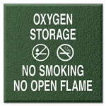Oxygen Storage / No Smoking No Open Flame Sign