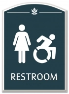 Restroom Sign w/Female & Dynamic ISA Symbols
