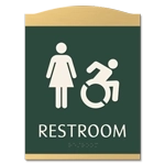 Restroom Sign w/Female & Dynamic ISA Symbols
