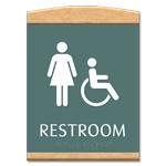 Restroom Sign w/ Female & ISA Symbols