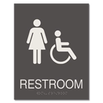 Restroom Sign w/ Female & ISA Symbols