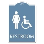 Restroom Sign w/ Female & ISA Symbols