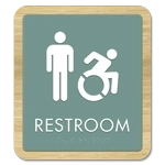Restroom Sign w/Male & Dynamic ISA Symbols