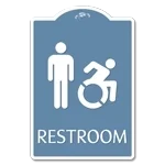 Restroom Sign w/Male & Dynamic ISA Symbols