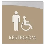 Restroom Sign w/Male & ISA Symbols
