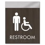 Restroom Sign w/Male & ISA Symbols
