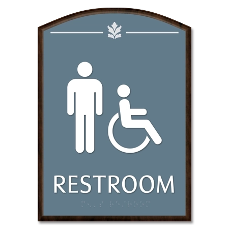 Restroom Sign w/Male & ISA Symbols