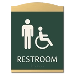 Restroom Sign w/Male & ISA Symbols