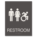 Restroom Sign w/Unisex & Dynamic ISA Symbols