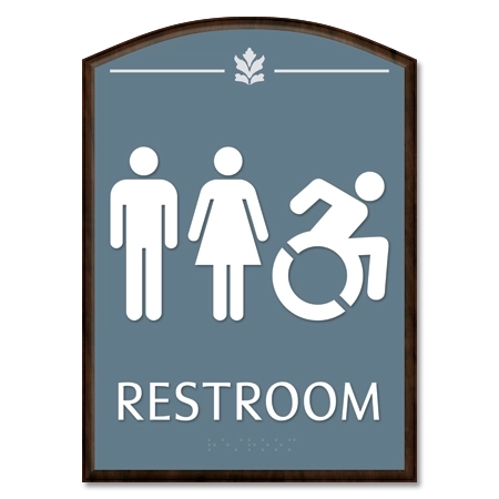 Restroom Sign w/Unisex & Dynamic ISA Symbols