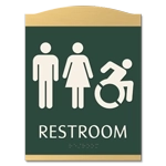 Restroom Sign w/Unisex & Dynamic ISA Symbols