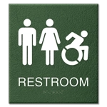 Restroom Sign w/Unisex & Dynamic ISA Symbols